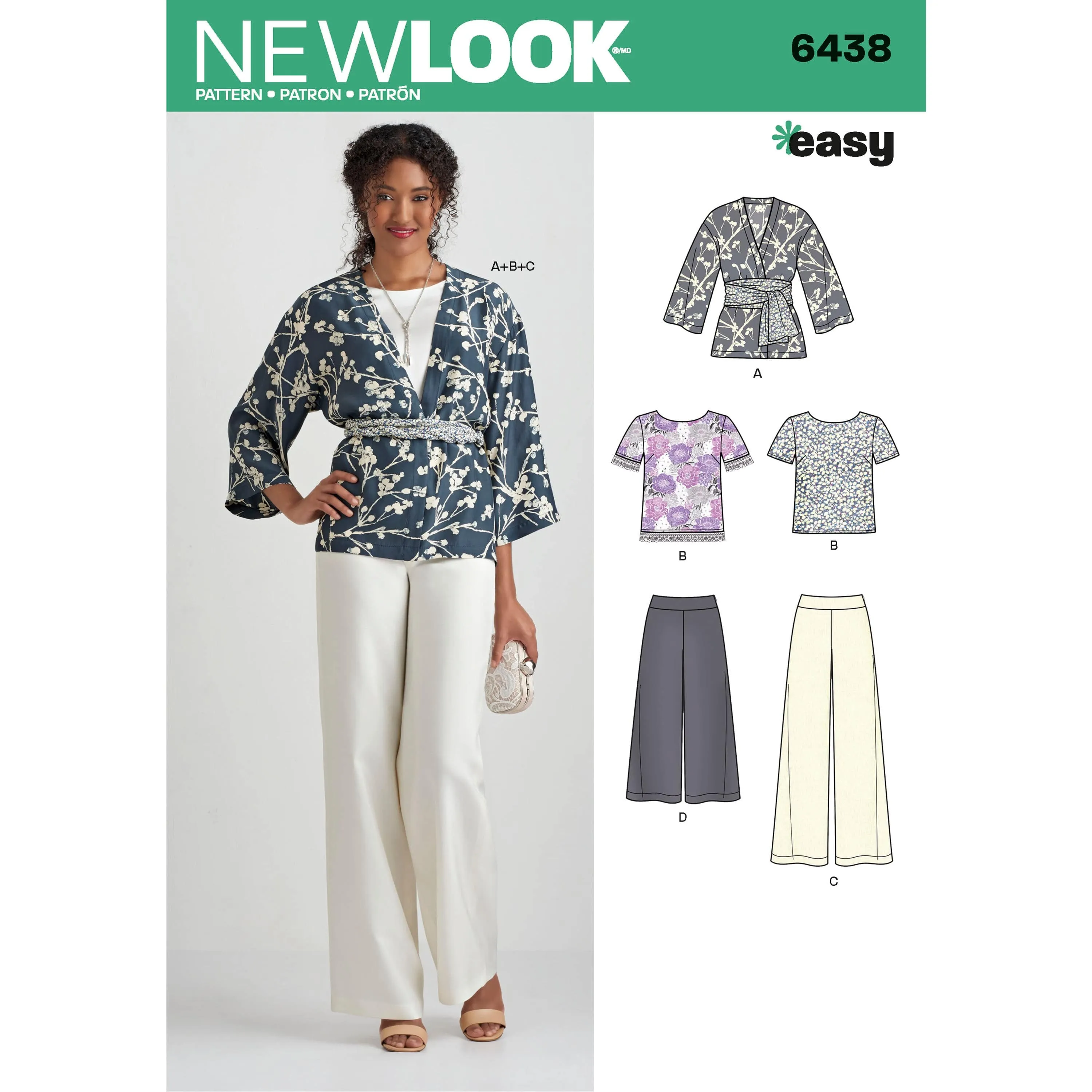 6438 Misses' Easy Pants, Kimono, and Top