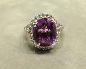 Amethyst Gemstone Ring in Size 8