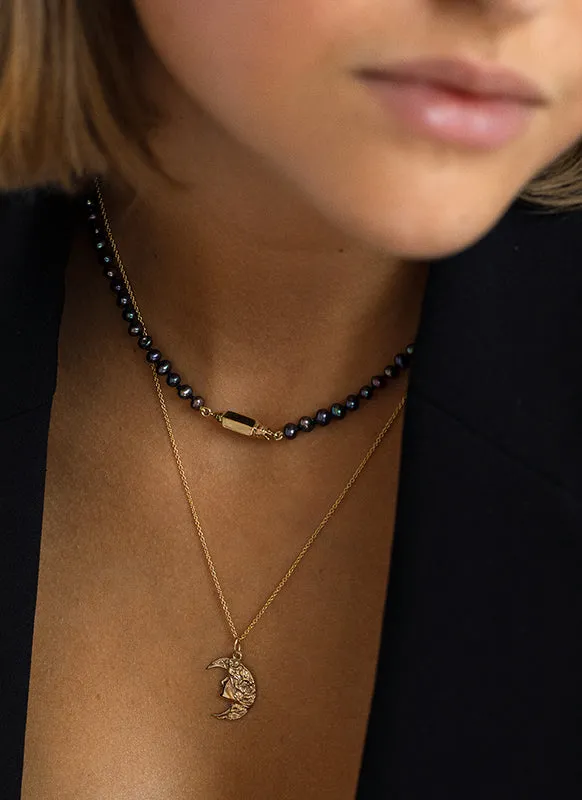 Anchor necklace 14k gold