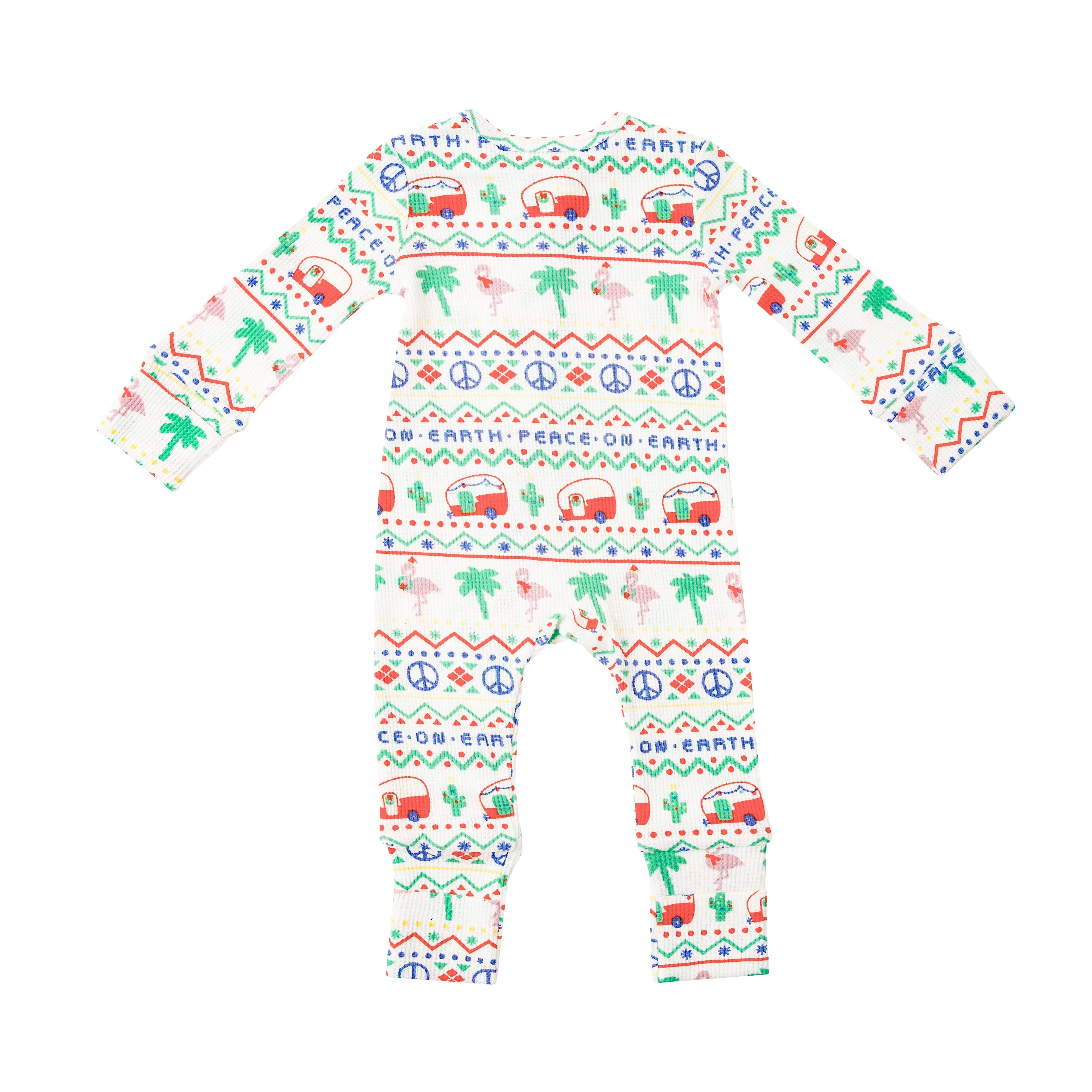 Angel Dear California Fair Isle 2 Way Zipper Thermal Romper