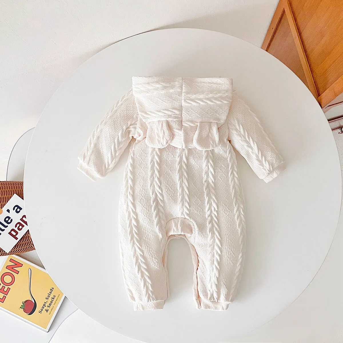 Baby Solid Color Crochet Knitted Pattern Thermal Knitted Romper by MyKids-USA™