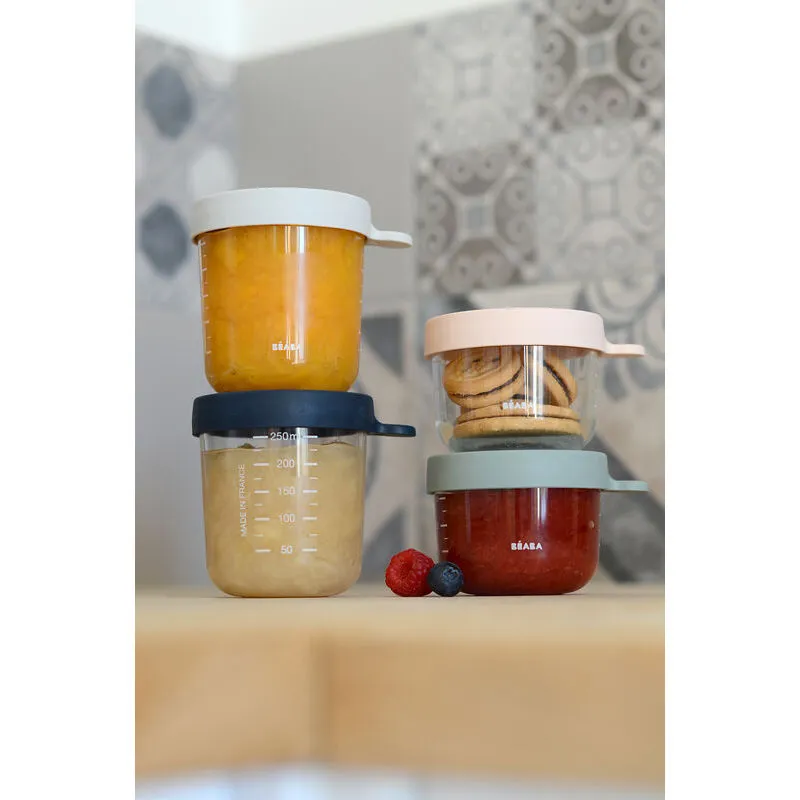 Beaba Glass Baby Food Storage Containers - Set of 4