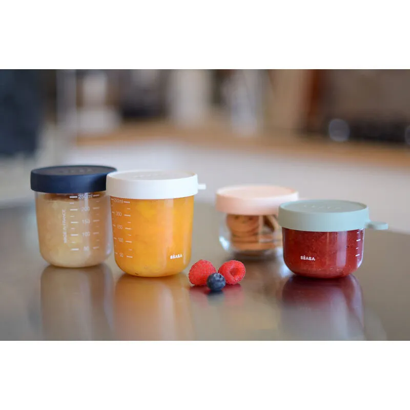 Beaba Glass Baby Food Storage Containers - Set of 4