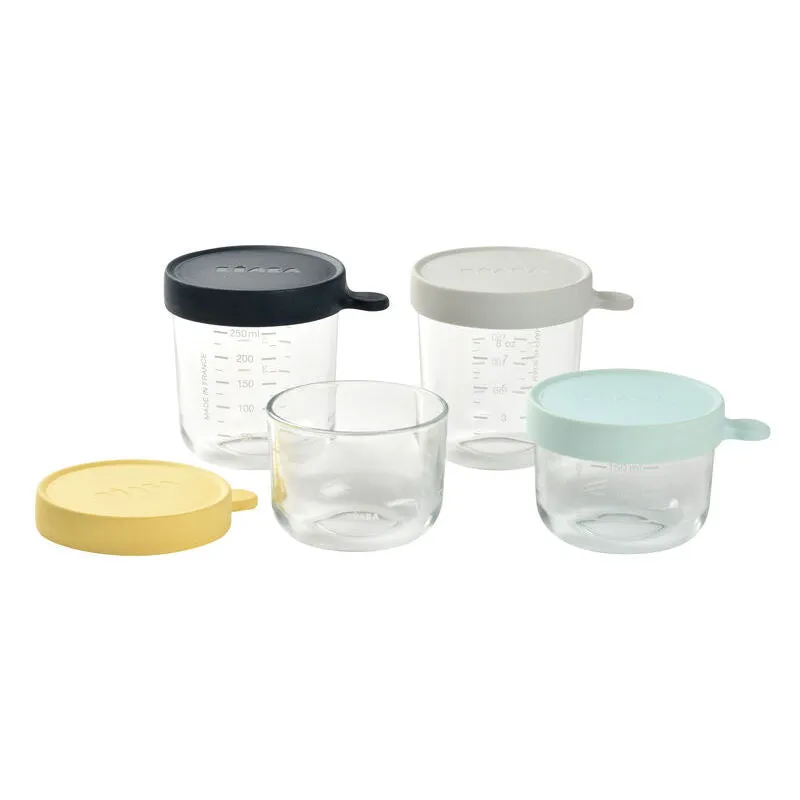 Beaba Glass Baby Food Storage Containers - Set of 4