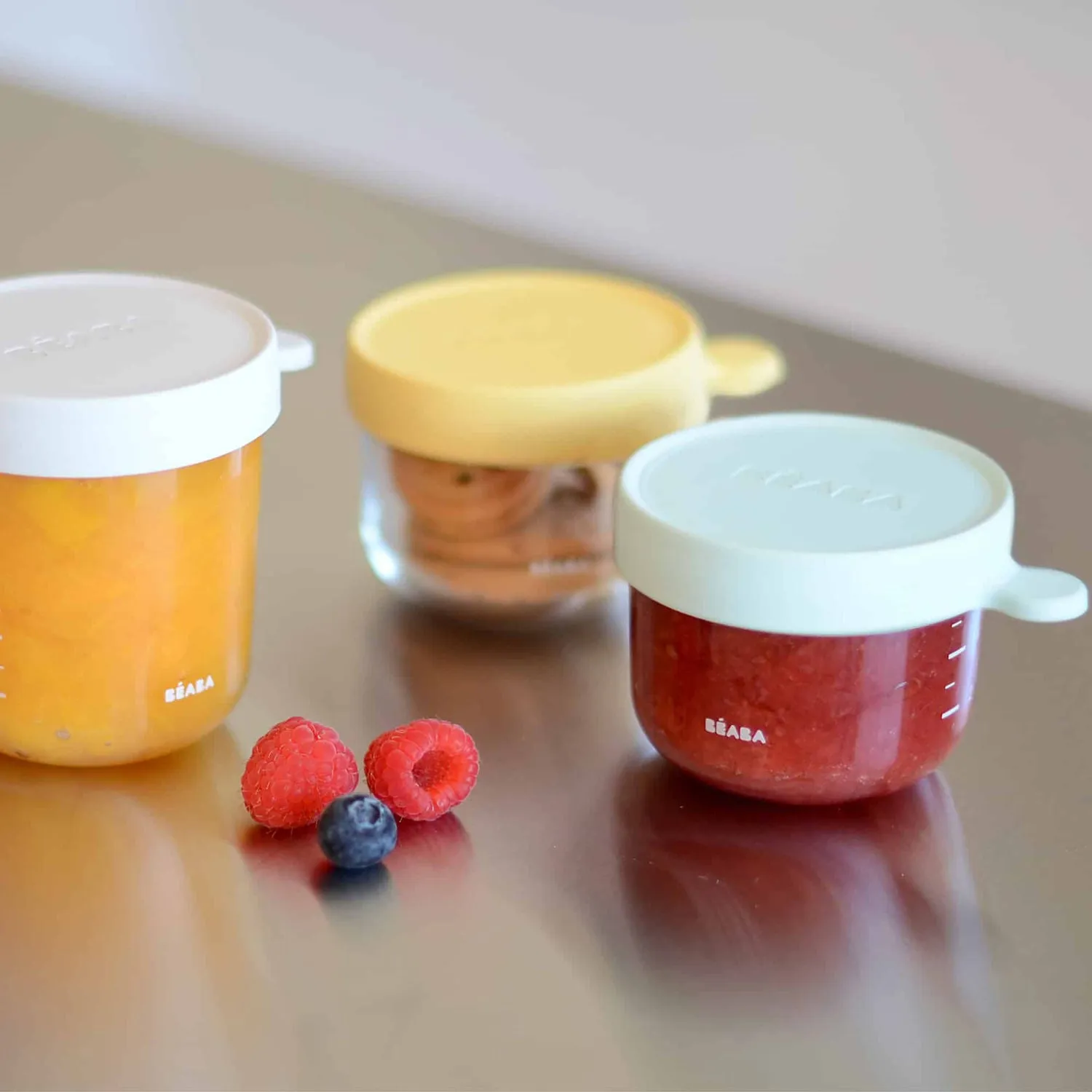 Beaba Glass Baby Food Storage Containers - Set of 4