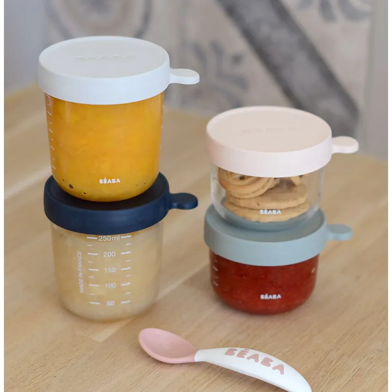 Beaba Glass Baby Food Storage Containers - Set of 4