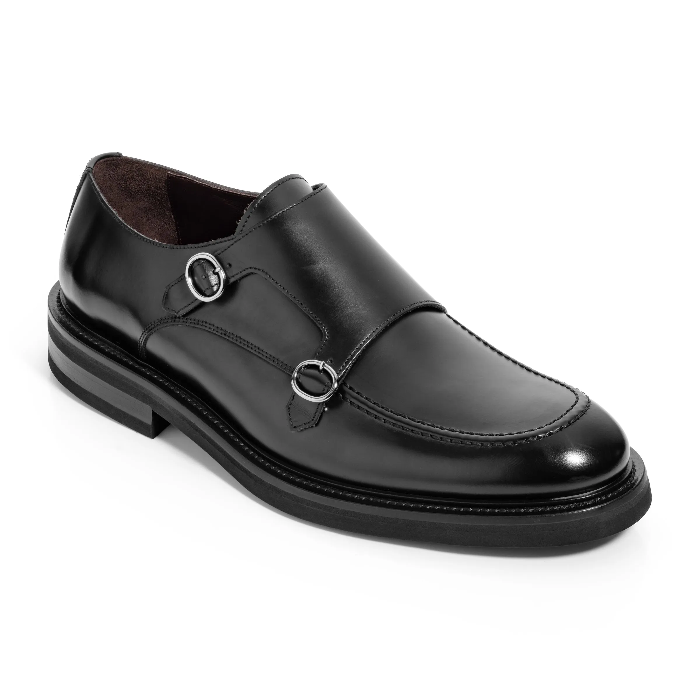 Beasley Black Apron Vamp Monkstrap