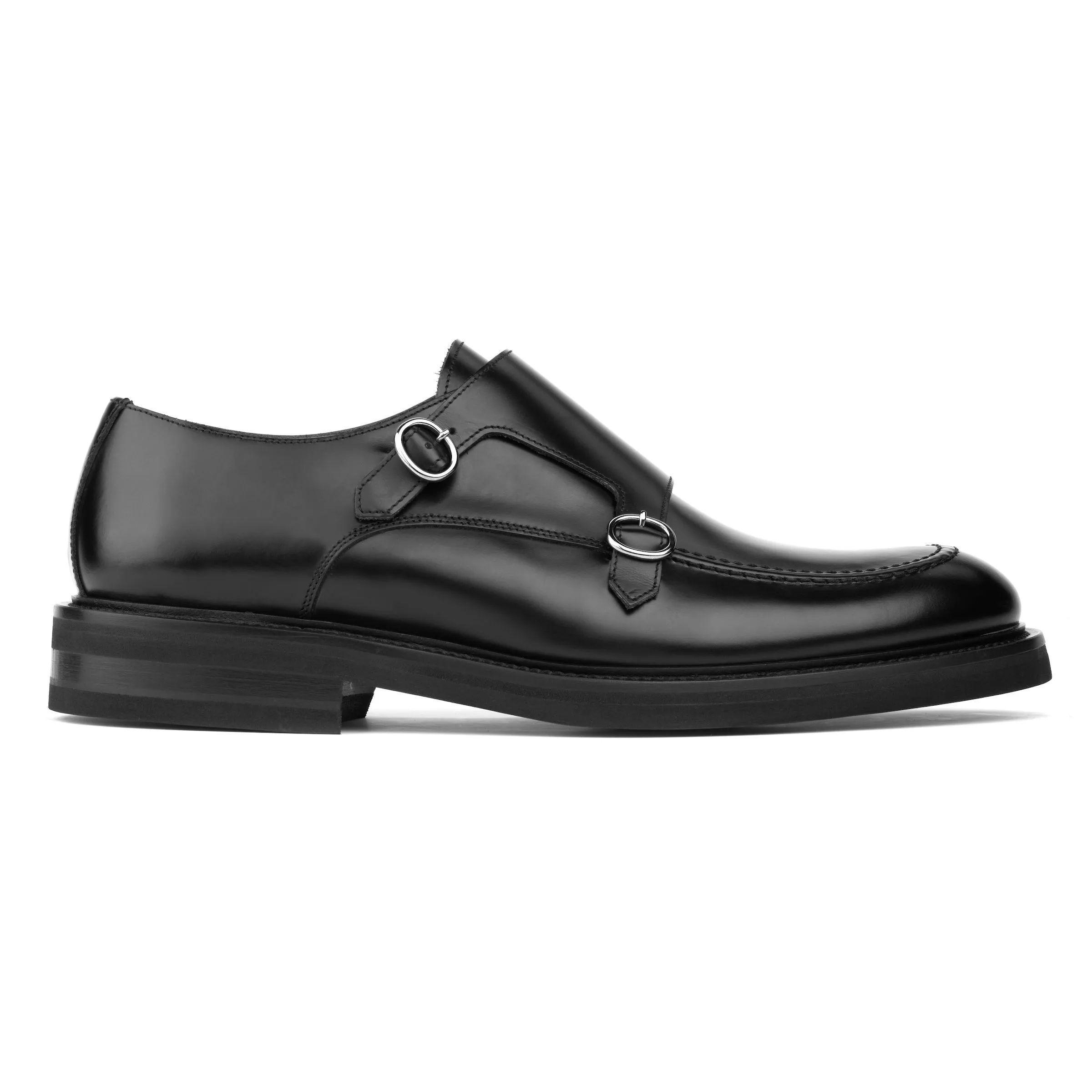 Beasley Black Apron Vamp Monkstrap