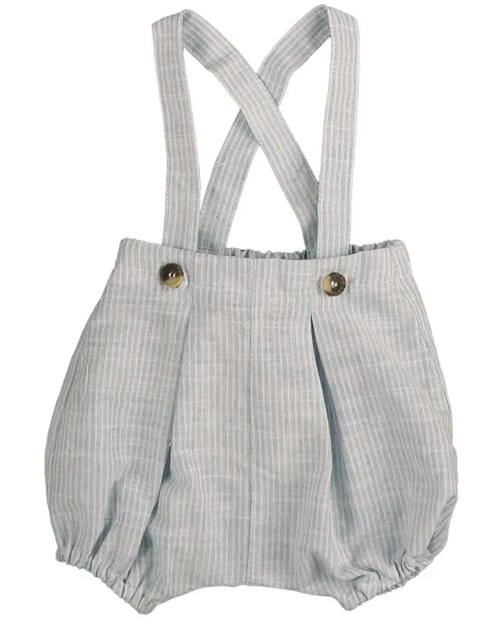 Belati Light Blue Striped Baby Romper