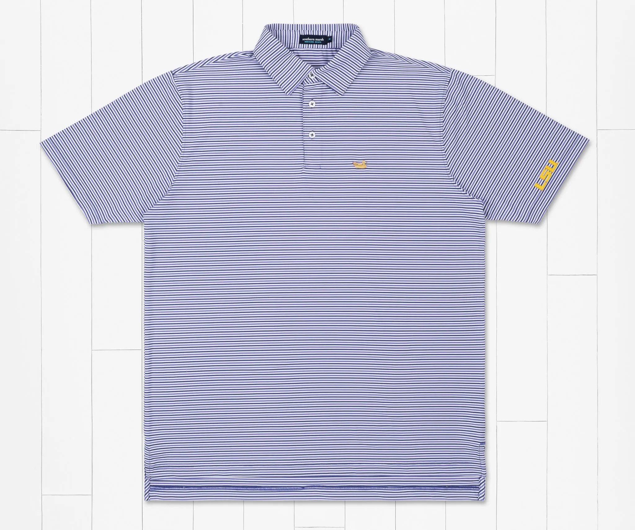 Bermuda Performance Polo - Sumter Stripe - LSU