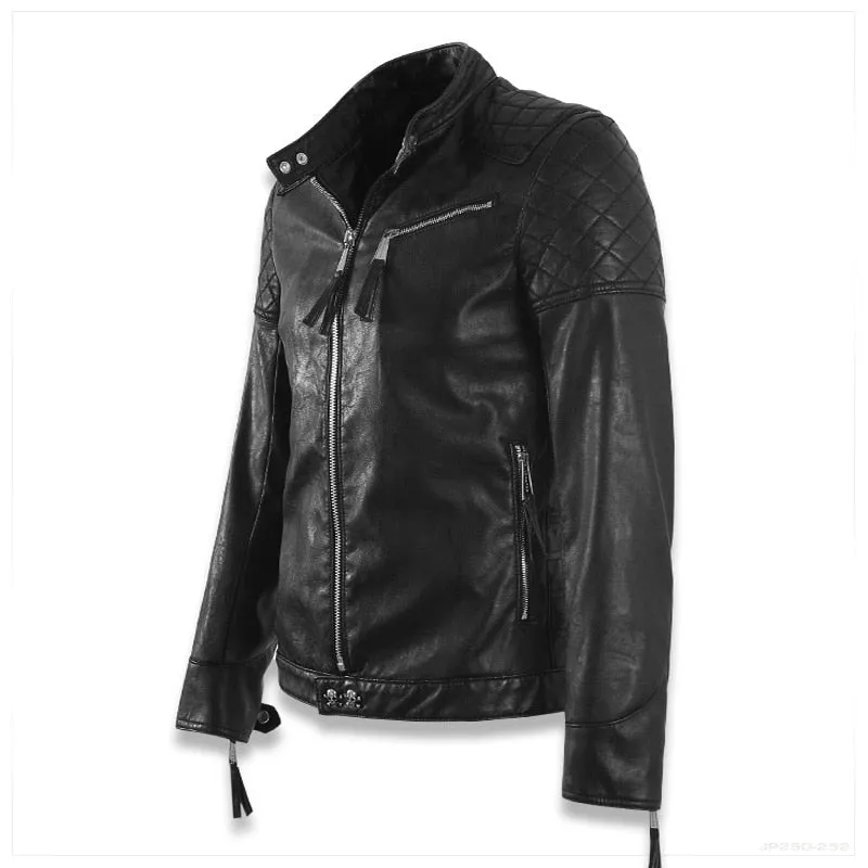 Big Skull Craft Biker Style Men Leather Jacket