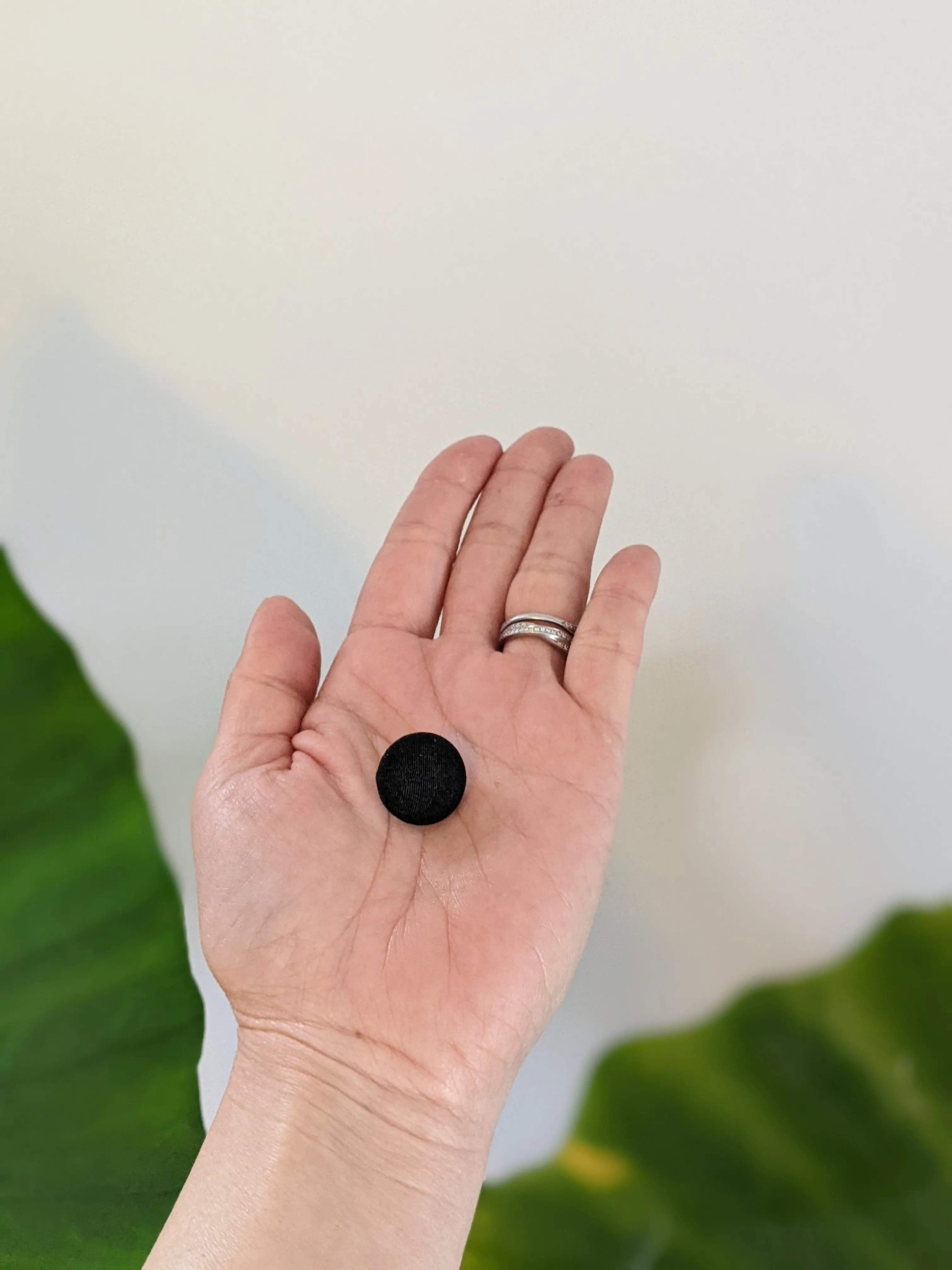 Black Button Earring