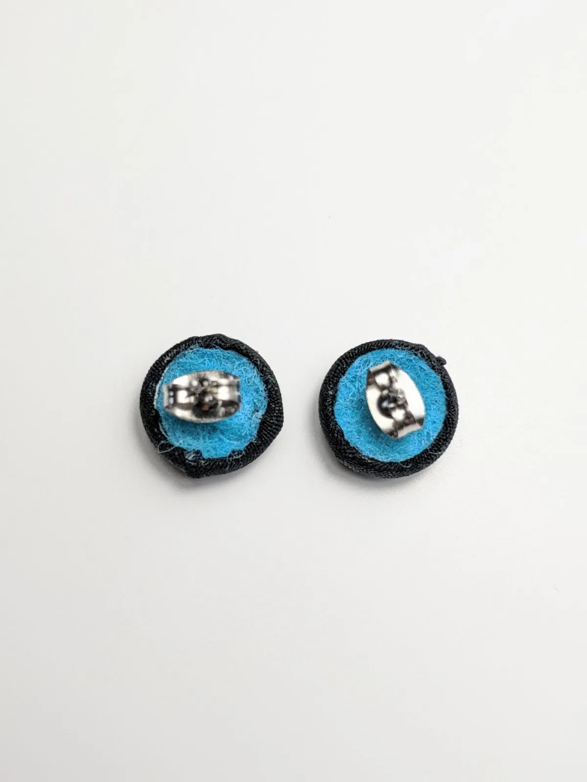 Black Button Earring