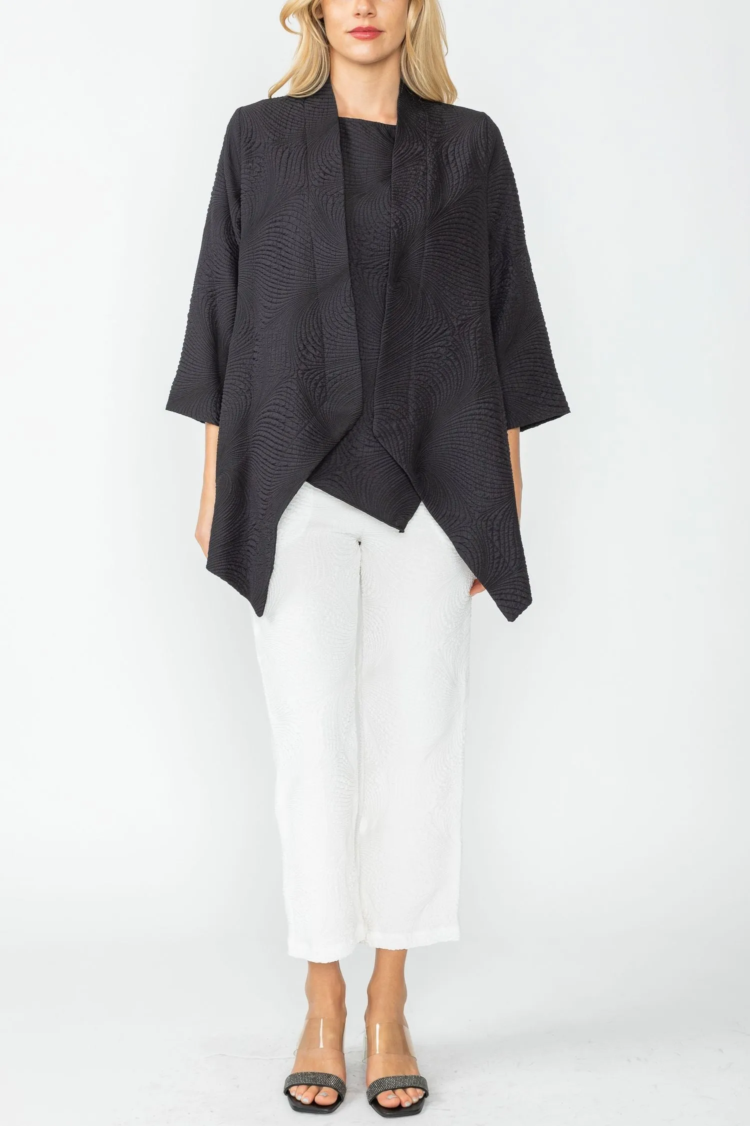 Black Crop Kimono Cardigan