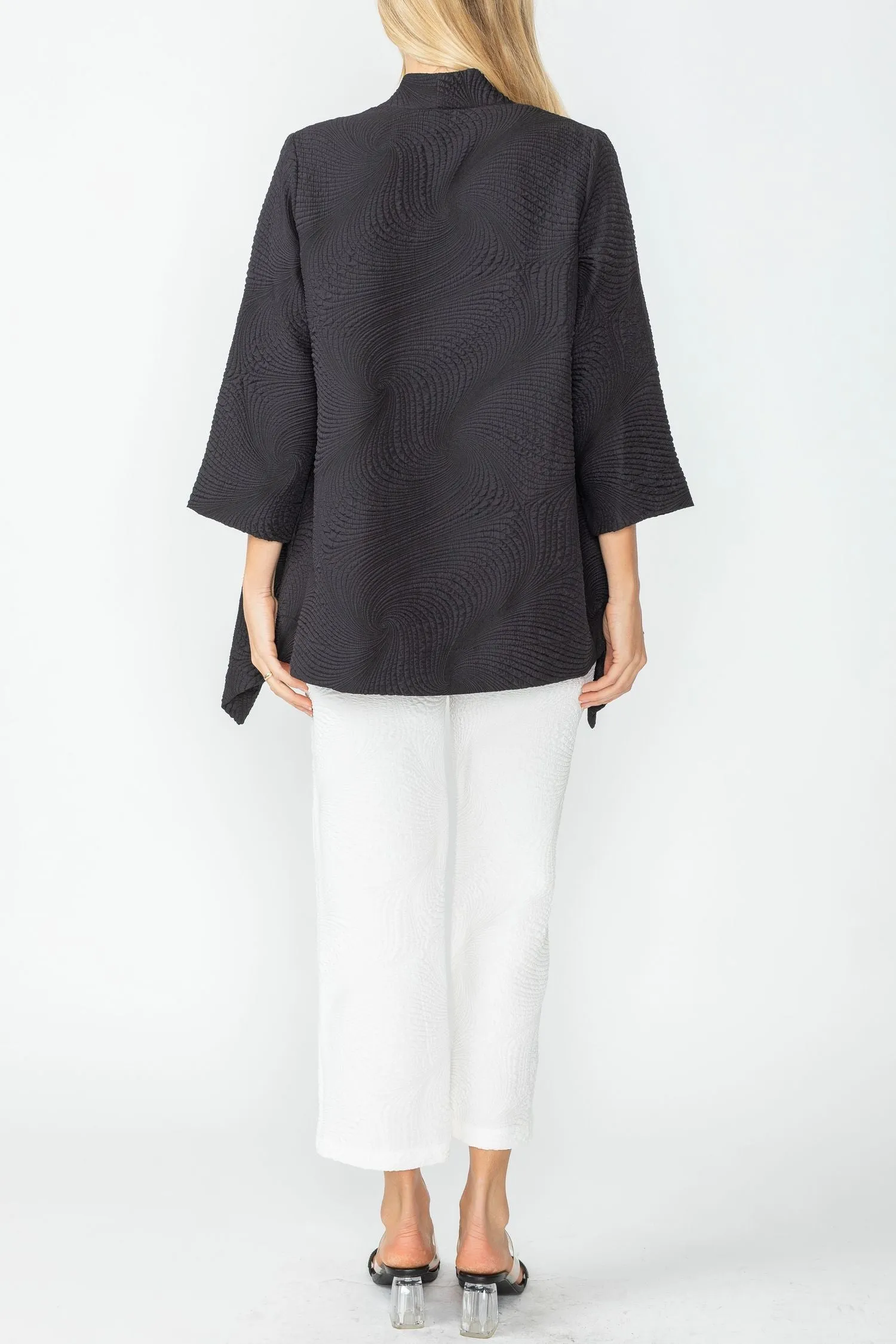 Black Crop Kimono Cardigan