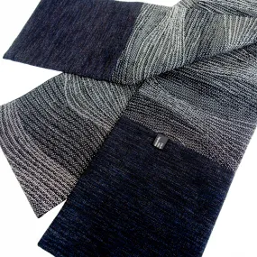 Black Kasuri Waves Scarf