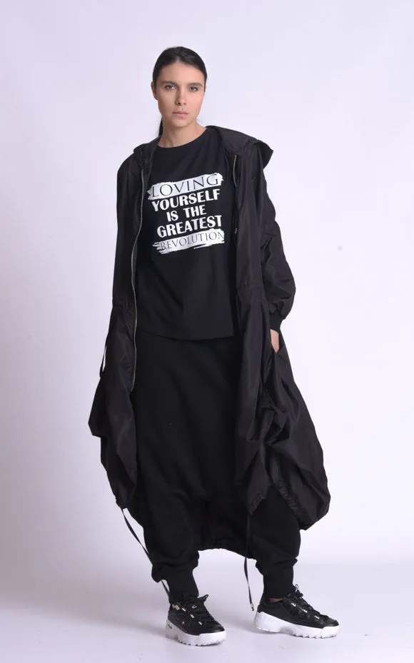 Black Long Raincoat