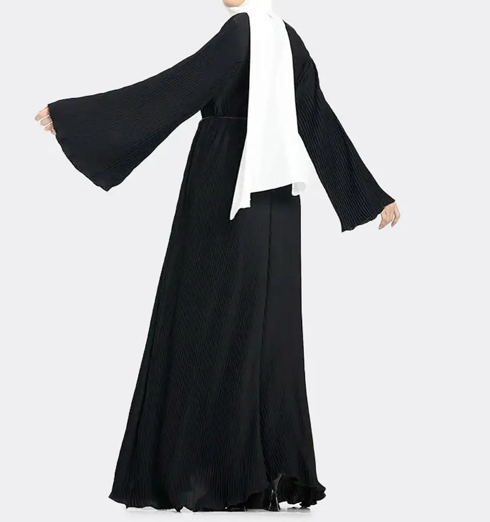 Black Pleated Abaya