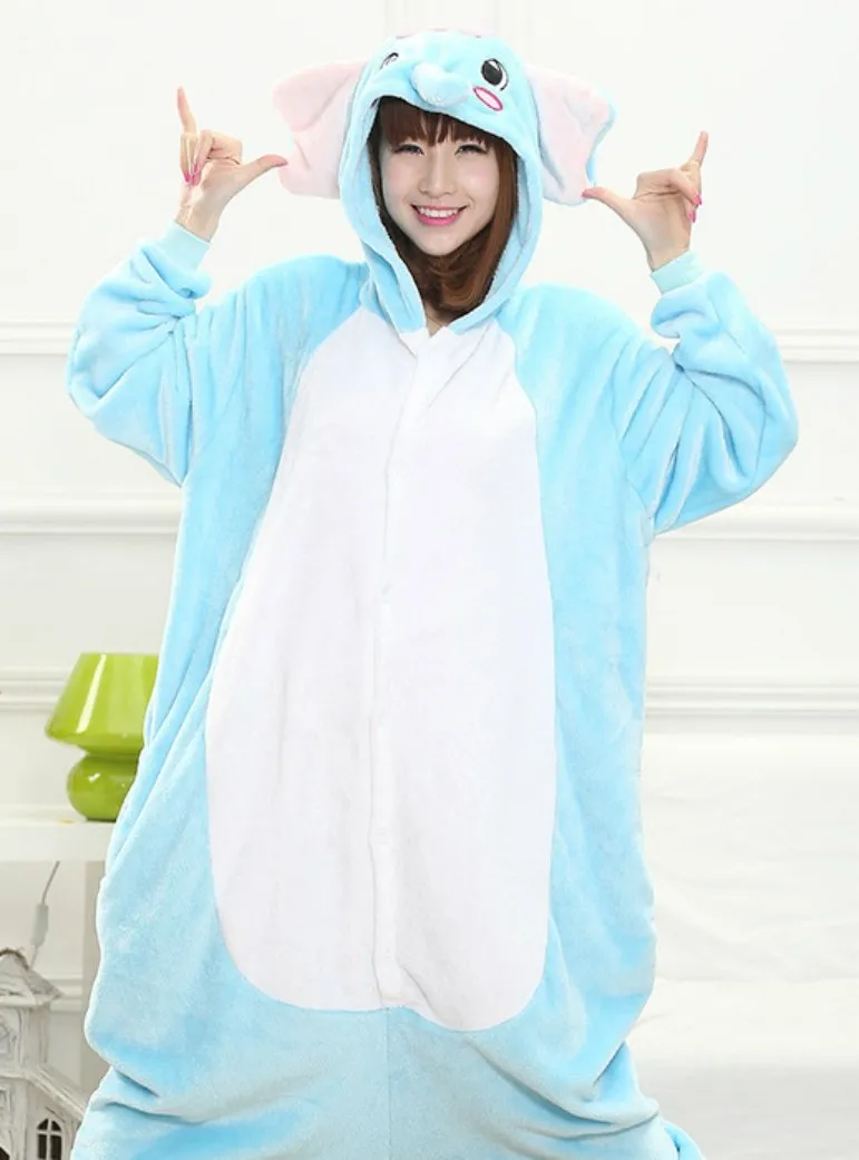 BLUE ELEPHONT COSTUME PAJAMAS ONESIE