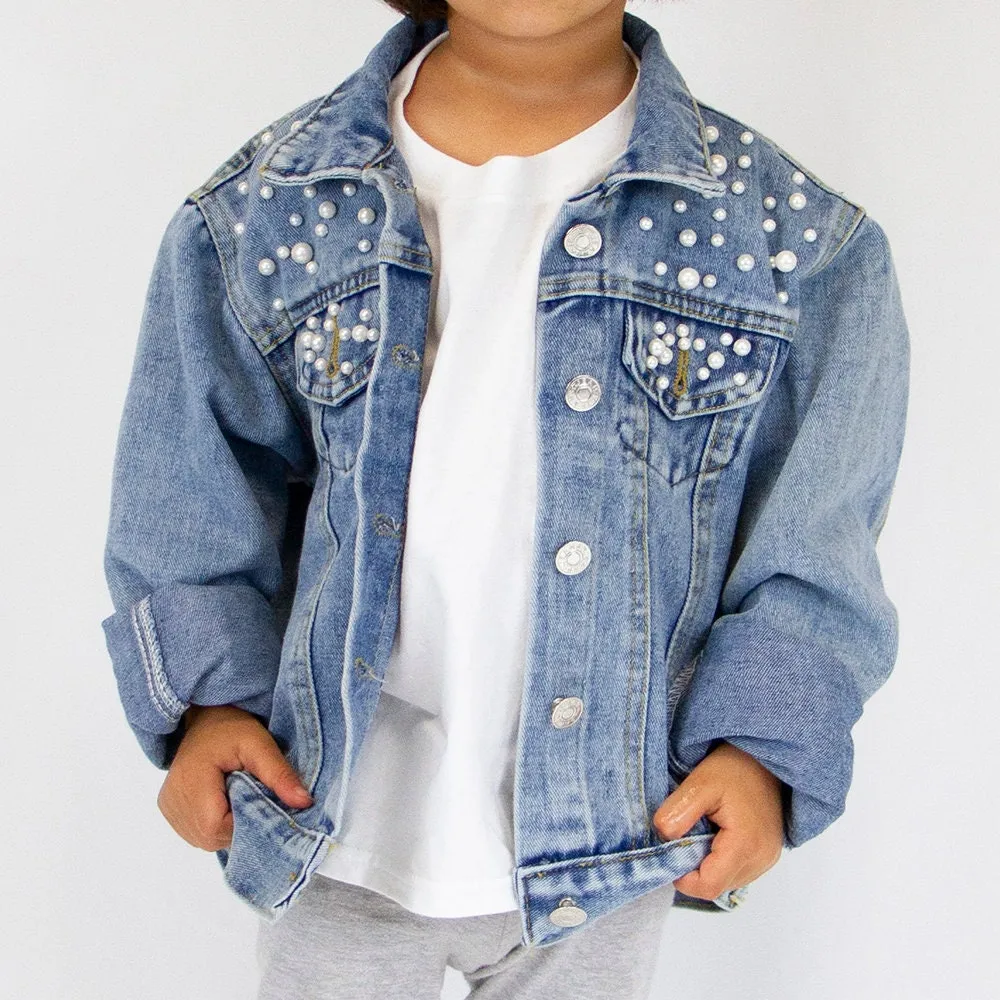 (Blue Pearl) Theme Park Kids Denim Jacket