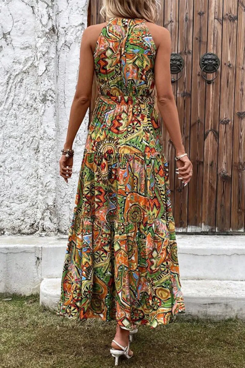 Bohemian Floral Patchwork Printed Dress Dresses