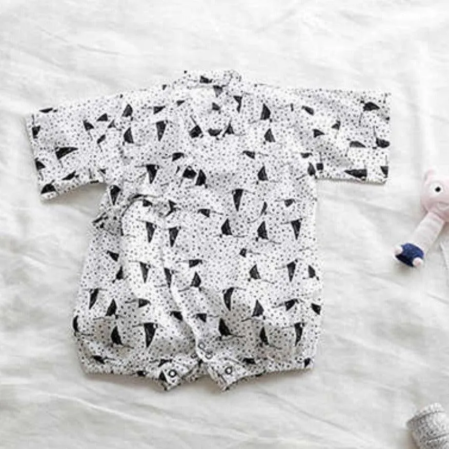 Borny Tie-Side Onesie Mix White