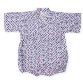 Borny Tie-Side Onesie Purple Small Flower