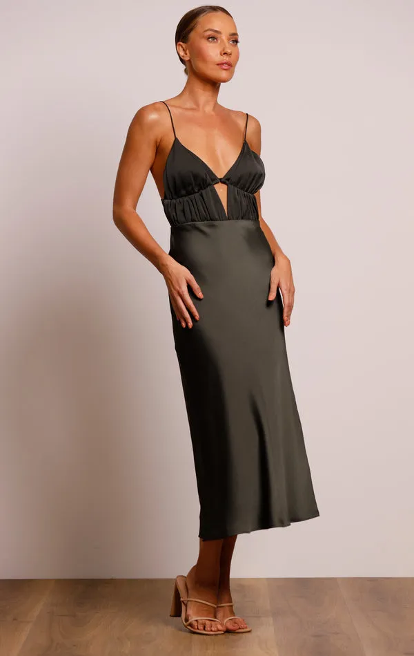 BUY IT PASDUCHAS Pinnacle Slip Midi Dress (Combat)