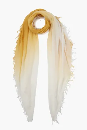 Cashmere and Silk Scarf Honey Dip Dyed