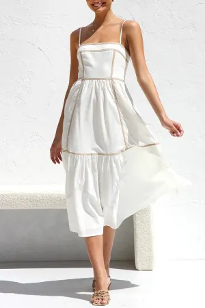 Casual Ripple Patchwork Contrast Sling Dresses