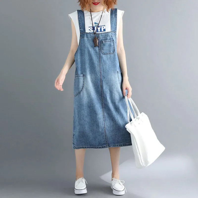 Casual Vibes Midi Overall Dress