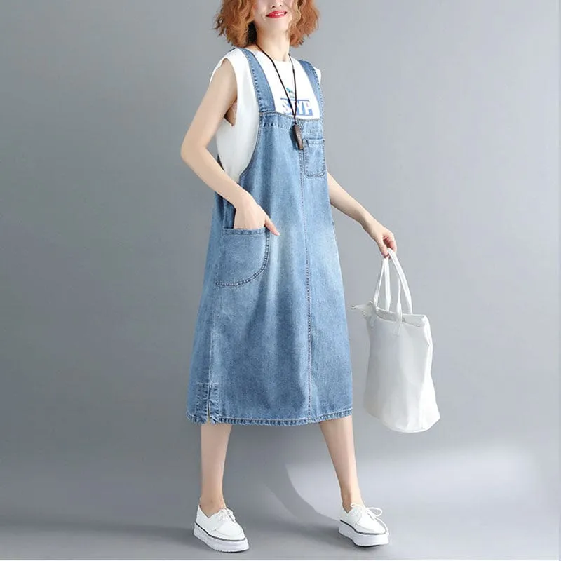 Casual Vibes Midi Overall Dress