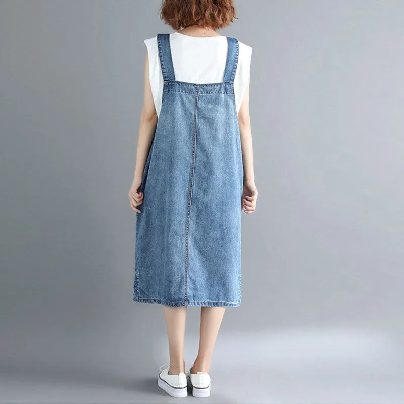 Casual Vibes Midi Overall Dress