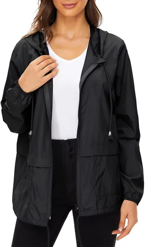 Century Star Plus Size Rain Jackets for Women Waterproof Windbreaker Lightweight Rain Coats with Hood Packable