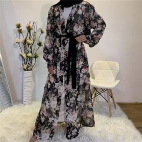 Chiffon Print Simple Abaya Evening Abaya