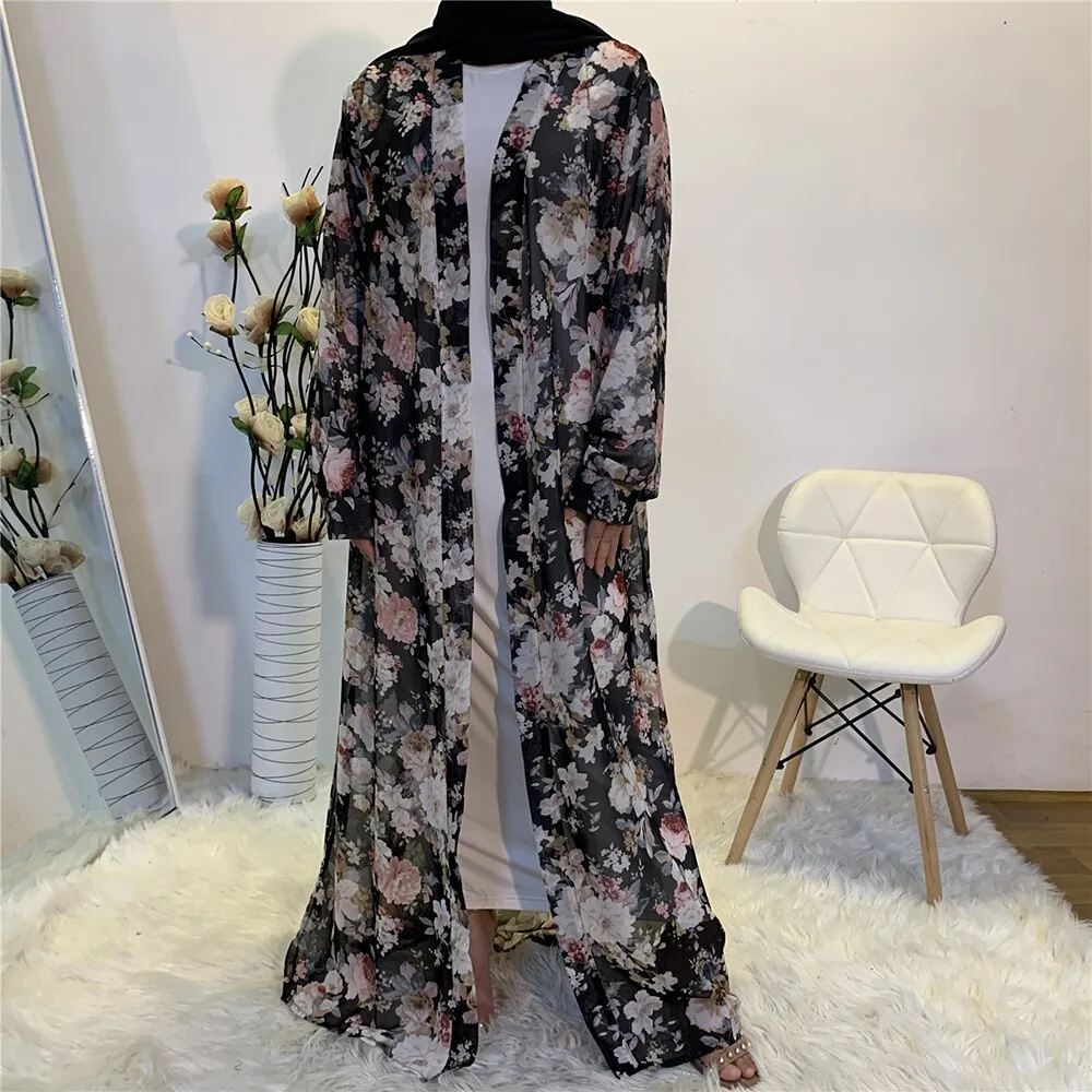 Chiffon Print Simple Abaya Evening Abaya