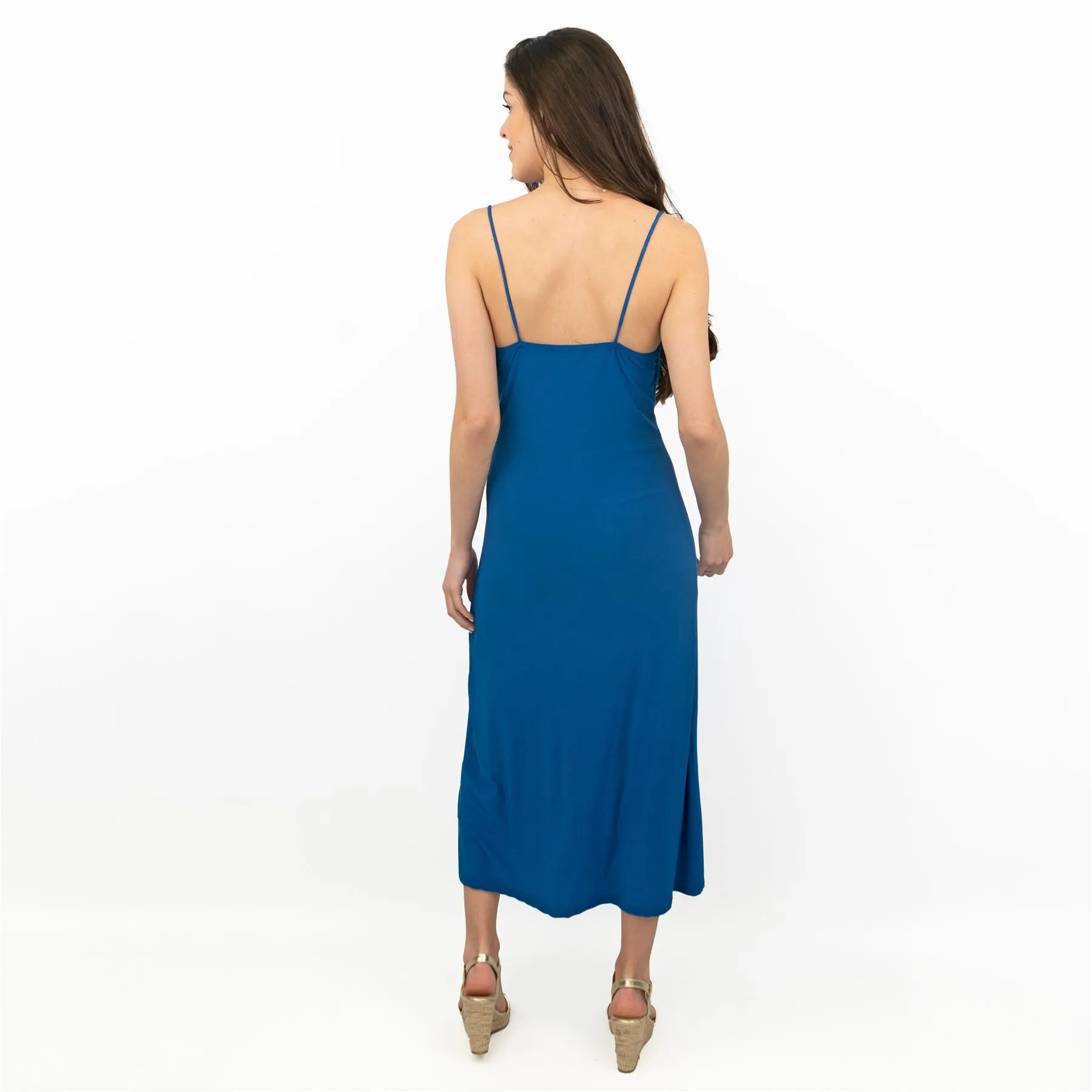 Coast Blue Cowl Neck Sleeveless Spaghetti Strap Midi Dresses