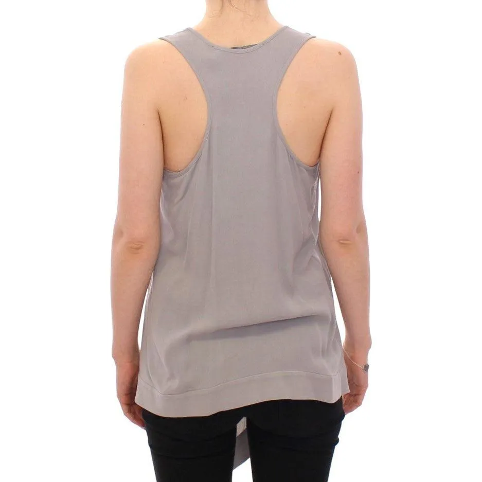 Comeforbreakfast Elegant Gray Viscose Top – Timeless Style