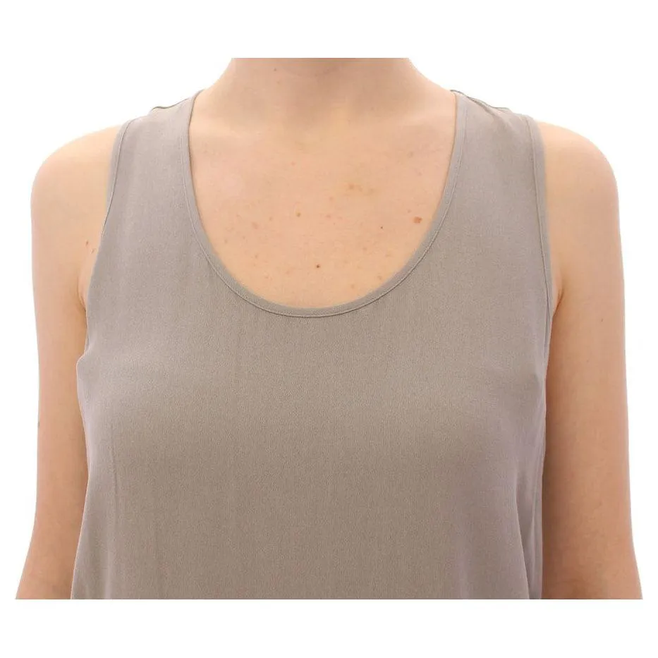 Comeforbreakfast Elegant Gray Viscose Top – Timeless Style