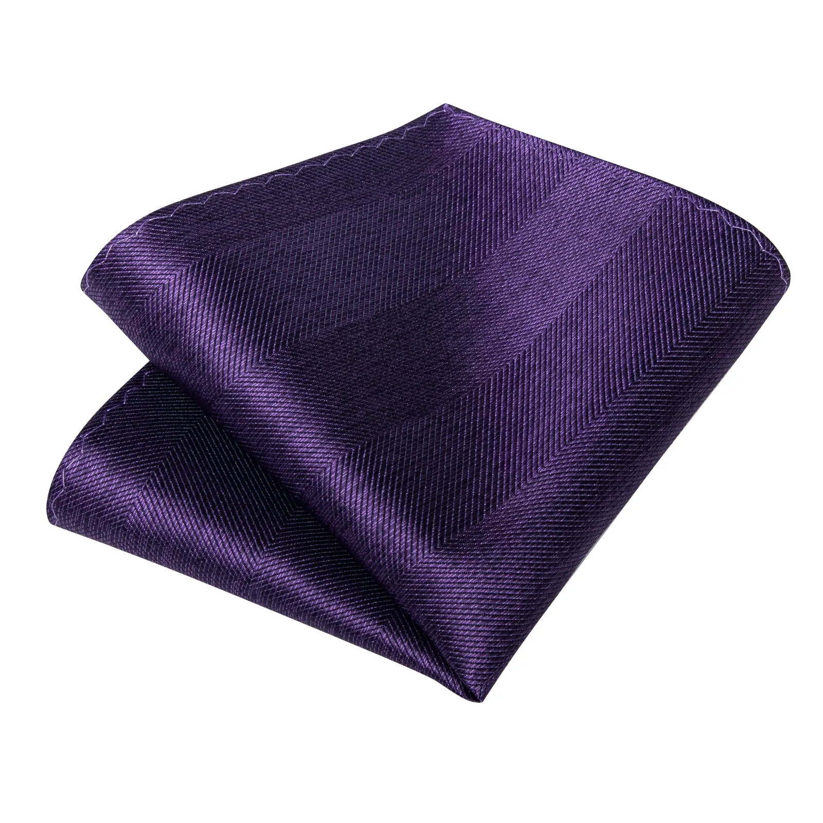 Dark Purple Weave Solid Men's Necktie Hanky Cufflinks Set