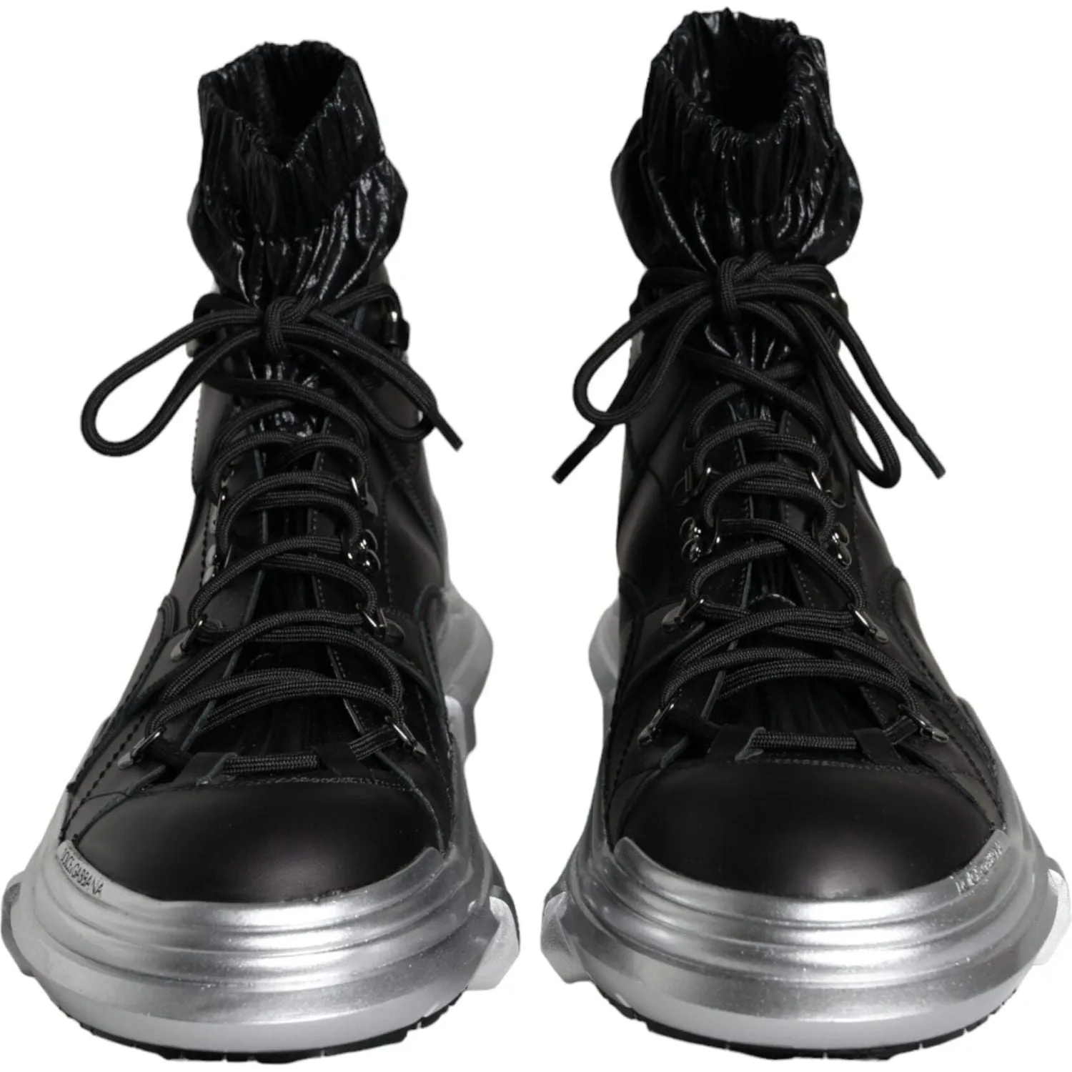 Dolce & Gabbana Black Nylon Galileo High Top Sneakers Shoes