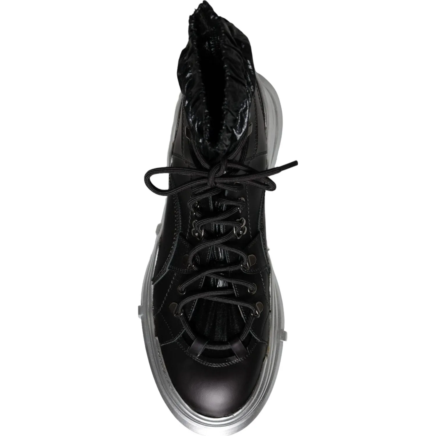 Dolce & Gabbana Black Nylon Galileo High Top Sneakers Shoes