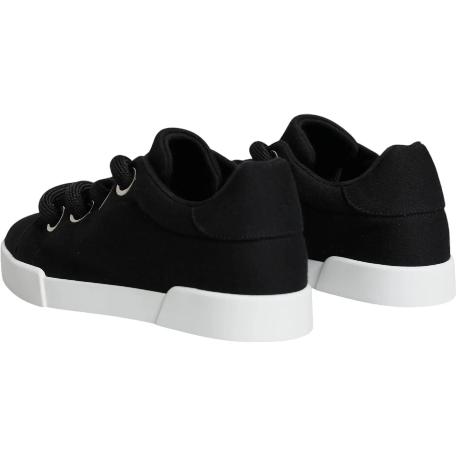 Dolce & Gabbana Black White Portofino Low Top Sneakers Shoes