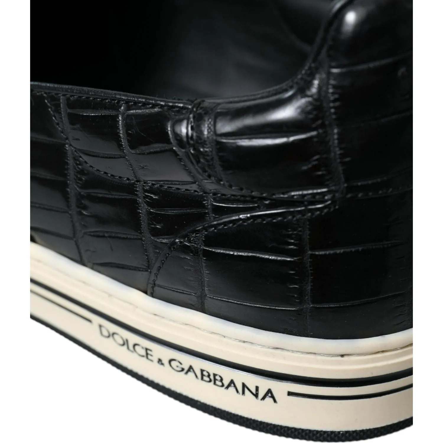 Dolce & Gabbana Elegant Crocodile Leather Low-Top Sneakers