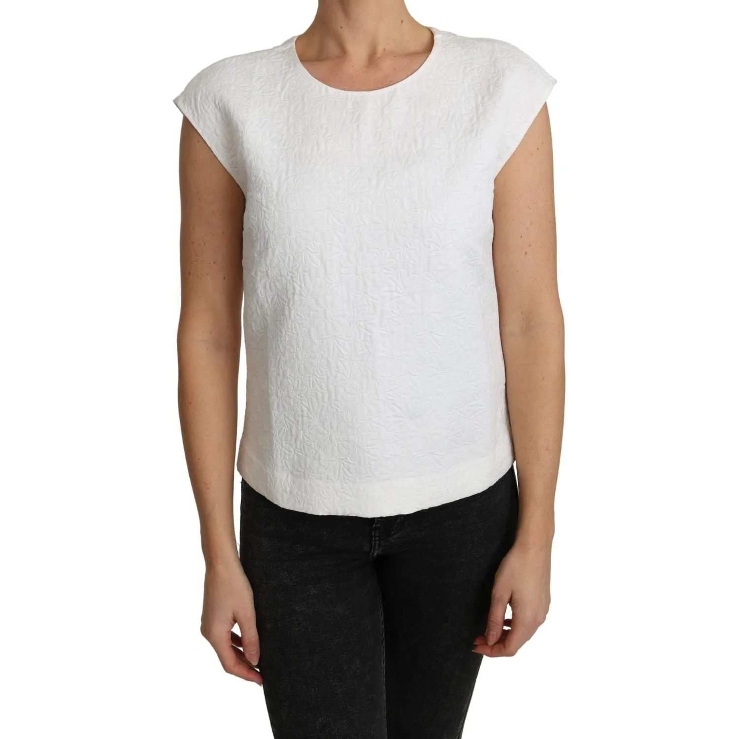 Dolce & Gabbana Elegant White Cotton Blend Blouse