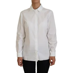 Dolce & Gabbana Elegant White Cotton Button-Up Top