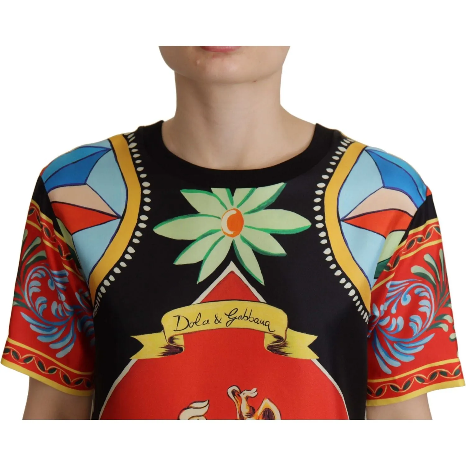 Dolce & Gabbana Glamourous Multicolor Silk Top