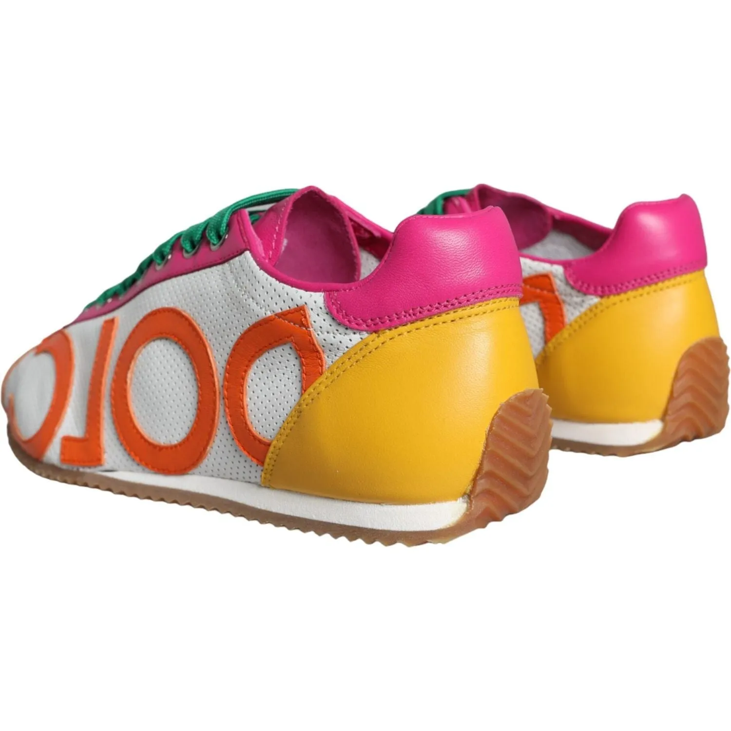 Dolce & Gabbana Multicolor Leather Logo Casual Sneakers Shoes