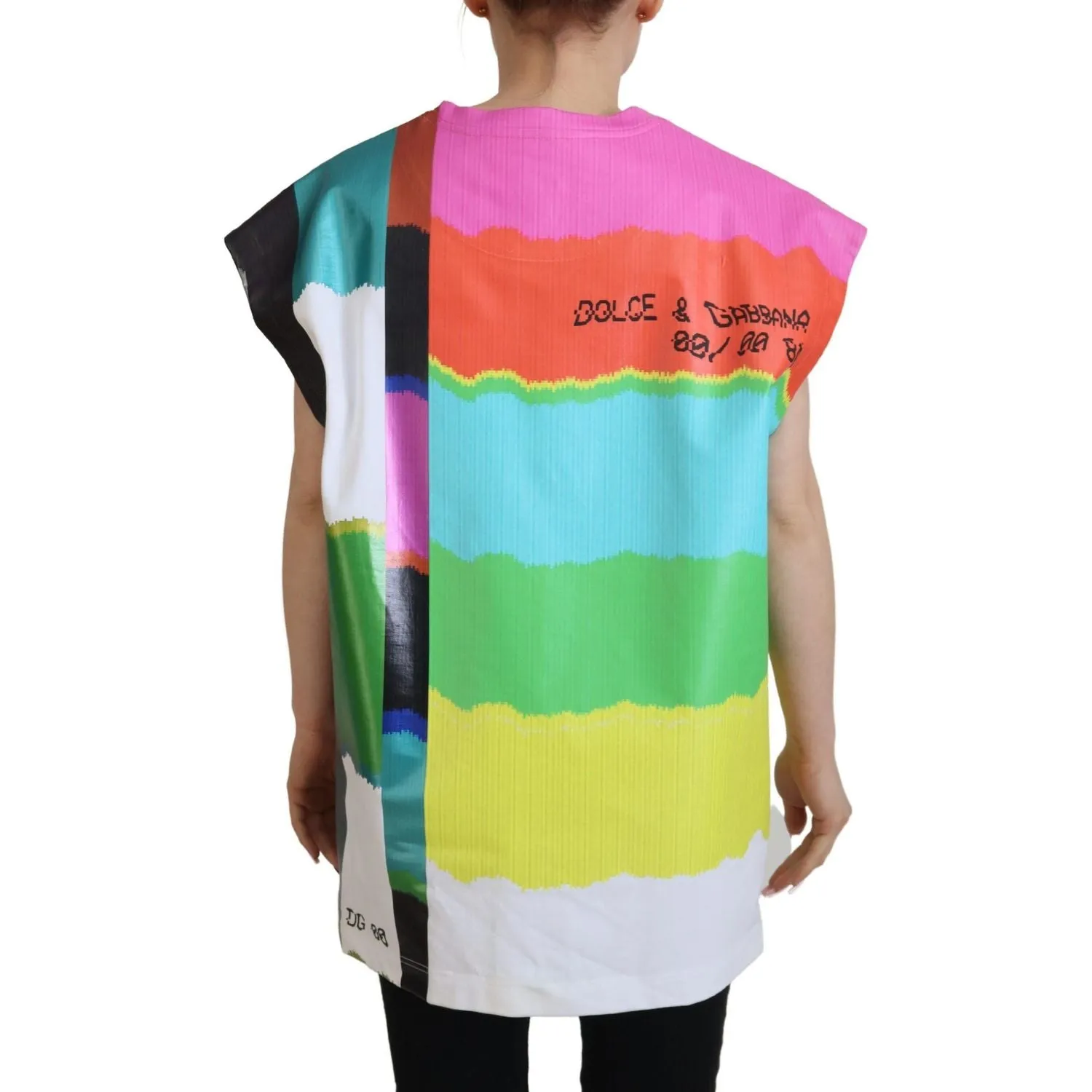 Dolce & Gabbana Multicolor Sleeveless Cotton Top