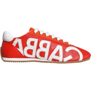 Dolce & Gabbana Red White Leather Logo Casual Sneakers Shoes